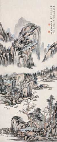 冯超然 1930年作 云山幽居 立轴